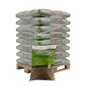 Pallet DecoChips Houtsnippers Brown 20-40mm 80 zakken x 35L (2800L)