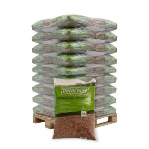 Pallet DecoChips Houtsnippers Red 20-40mm 80 zakken x 35L (2800L) 