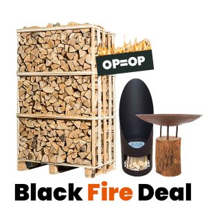 Pallet haardhout met aanmaakpakket + Redfire haard