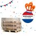 2 halve pallets houtbriketten naar keuze + gratis Koningsdagpakket t.w.v. €30