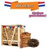 Halve pallet haardhout naar keuze + 2 zakken aanmaakhout of oranje feestverlichting - Keuze gratis product