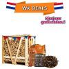 Halve pallet haardhout naar keuze + 2 zakken aanmaakhout of oranje feestverlichting - Keuze gratis product