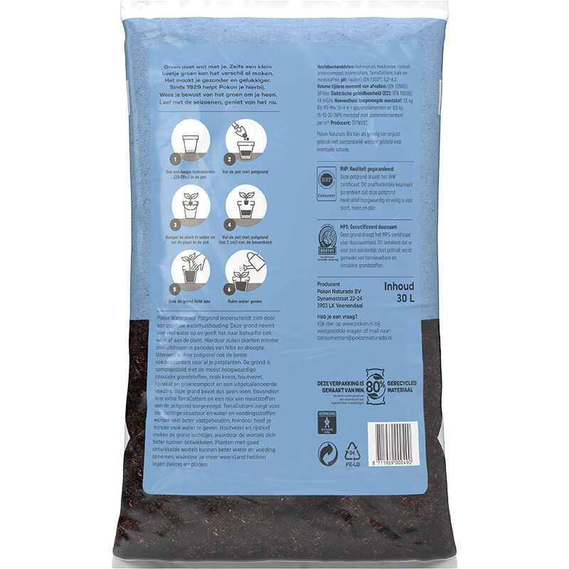 Halve pallet Pokon MPS waterproof potgrond 30x30L (900L), foto 5 van 6