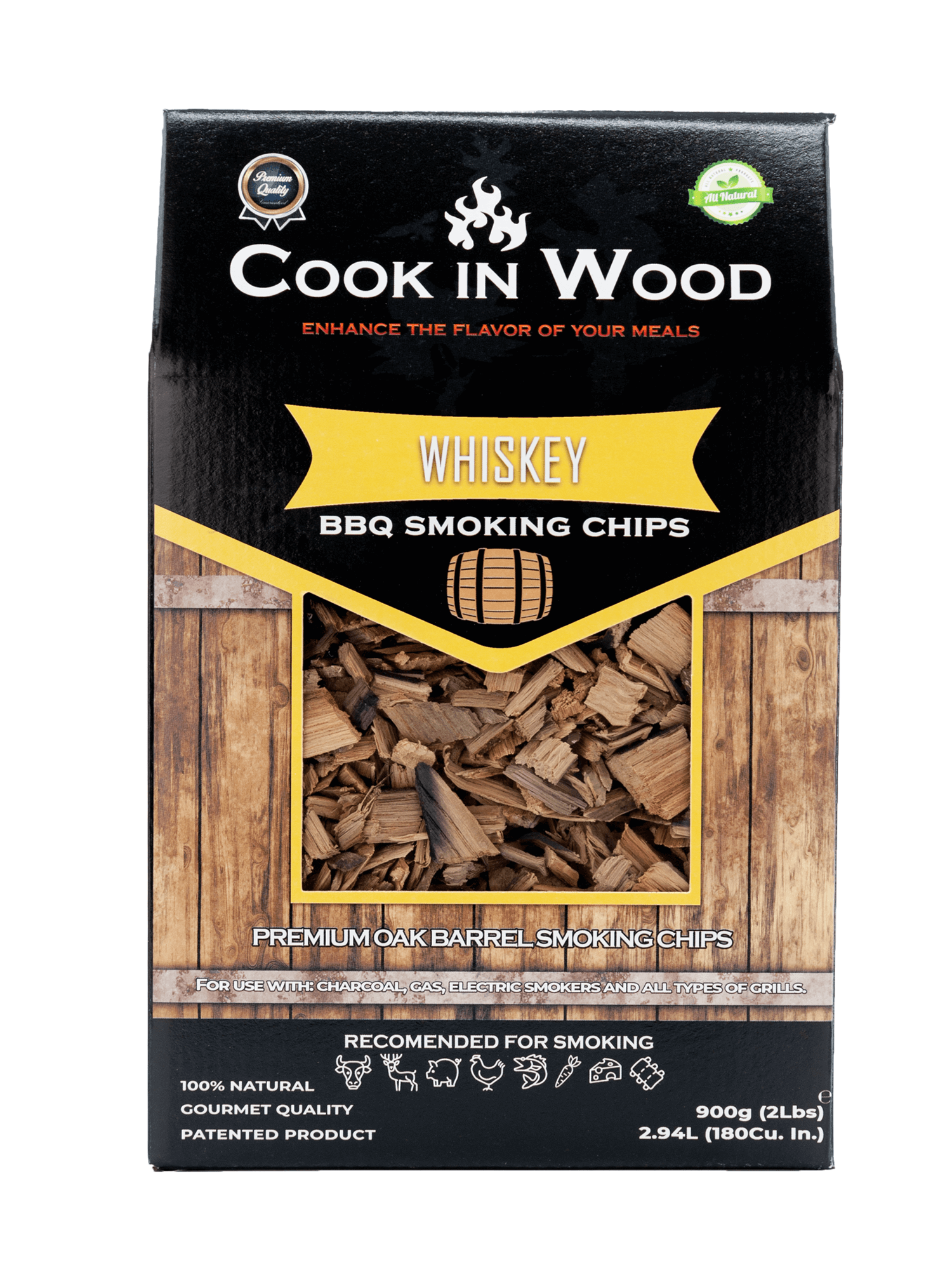 Cook in Wood BBQ oak barrel wood chips whisky
