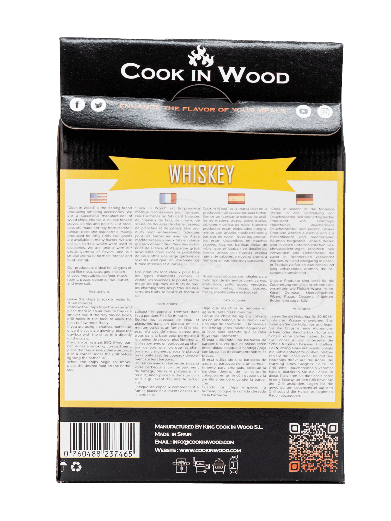 Cook in Wood BBQ oak barrel wood chips whisky, foto 2 van 4