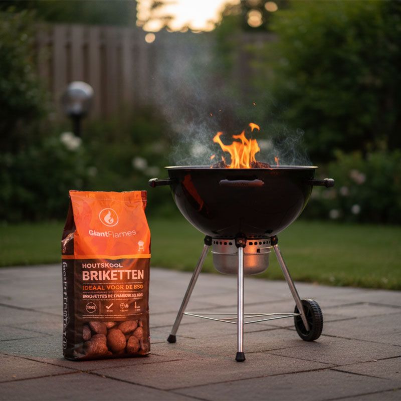 Giant Flames BBQ houtskool briketten zak 10kg, foto 2 van 5