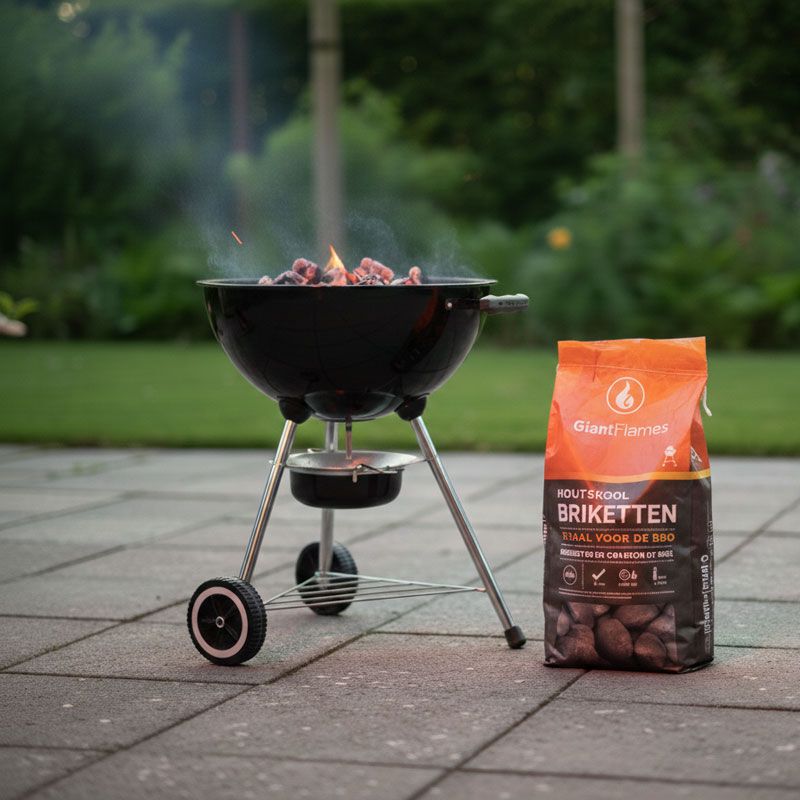 Giant Flames BBQ houtskool briketten zak 5kg, foto 2 van 5