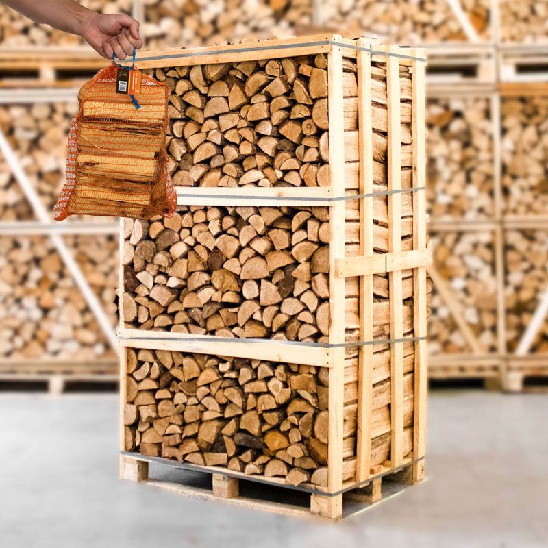 Hele pallet eikenhout + gratis 5 zakken aanmaakhout, foto 4 van 4