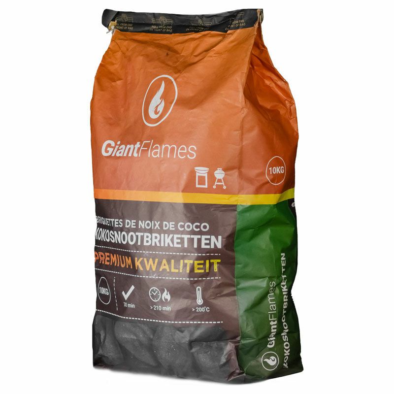 Giant Flames kokosbriketten zak 10kg, foto 5 van 5
