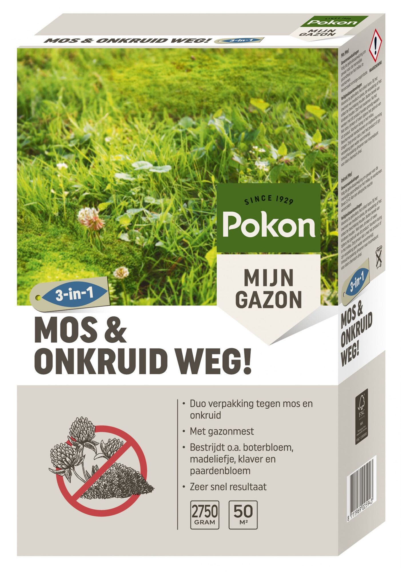 Pokon mos en onkruid Weg 50m2 (3 in 1)