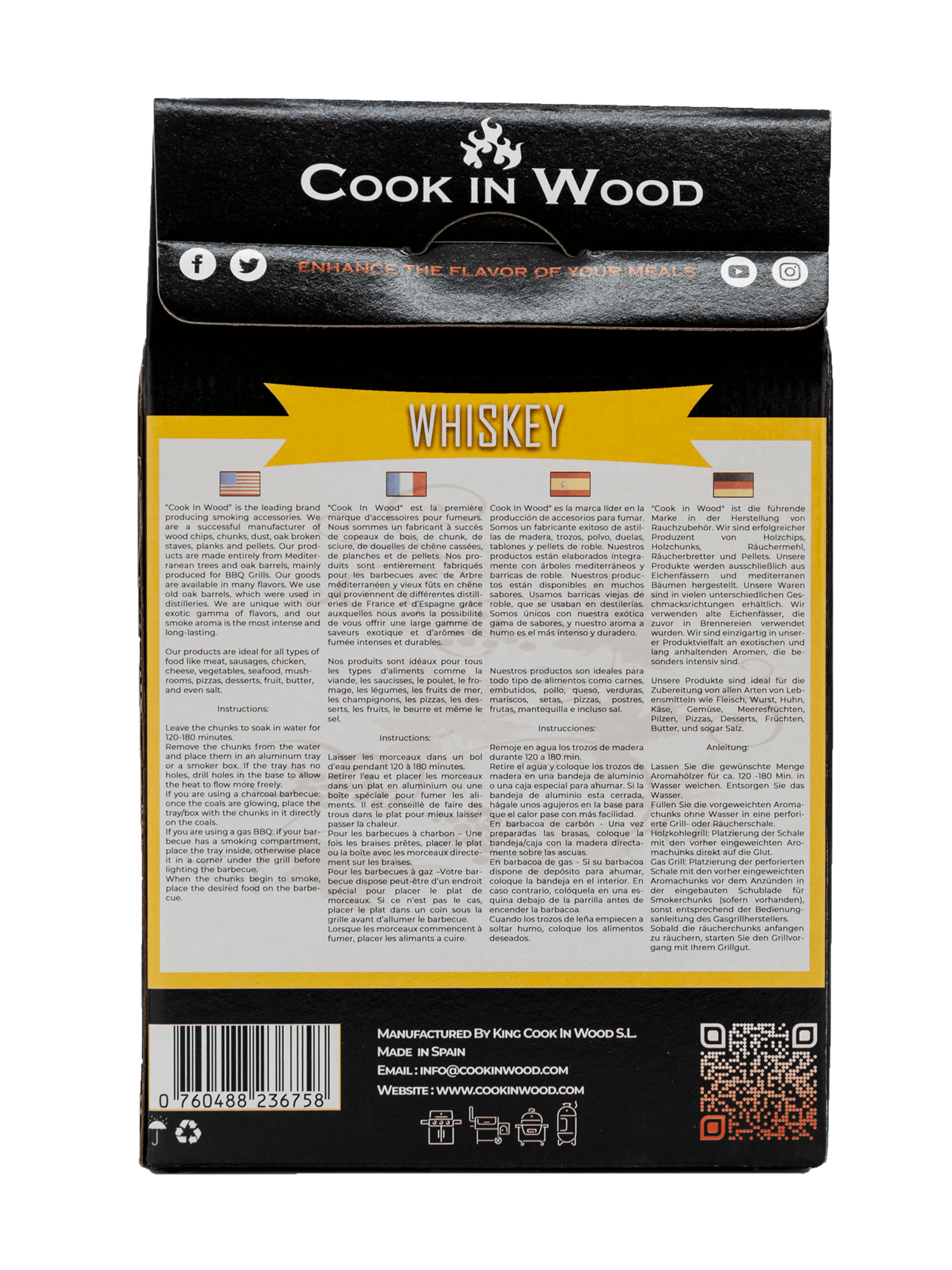 Cook in Wood BBQ oak barrel wood chunks whisky, foto 3 van 3