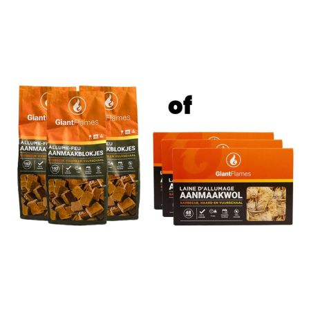 3 x aanmaakblokjes of aanmaakwol main product photo
