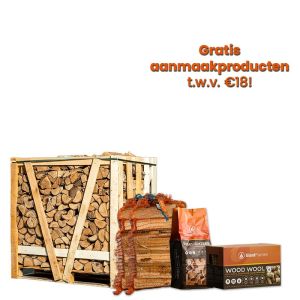 Halve pallet haardhout naar keuze + gratis aanmaakproducten t.w.v. €18                            